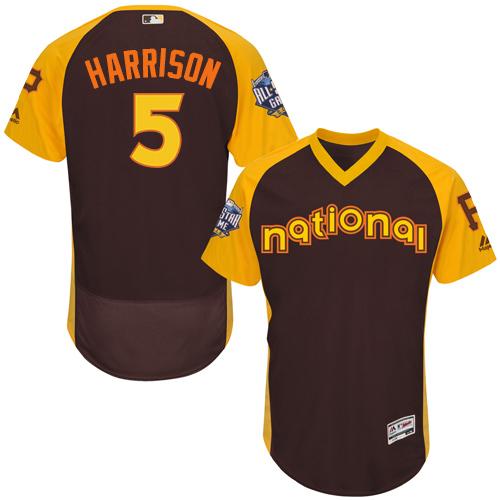 Pirates #5 Josh Harrison Brown Flexbase Authentic Collection 2016 All-Star National League Stitched MLB Jersey